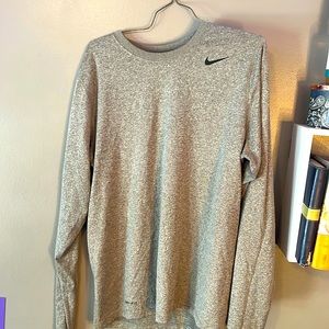 Gray NIKE DRI-FIT Long sleeve